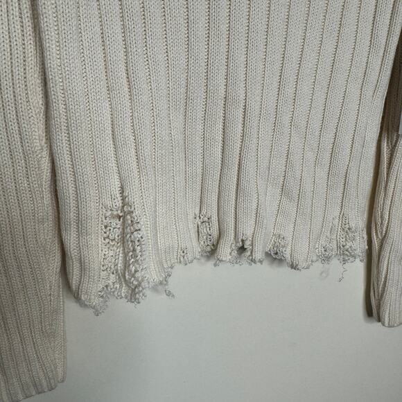 One Grey Day Zoe V-Neck Pullover Sweater - Beige NWT Size Small - Picture 3 of 8